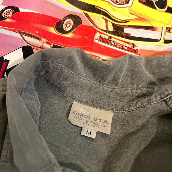 Vintage 90s Dodge Charger Graphic Flannel Overshirt | Upcycled oversize sz M - Picture 5 of 5